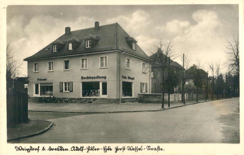 Alte Dresdner Straße 63 (Adolf-Hitler-Straße 63) / Rathenaustraße (Horst-Wessel-Straße)